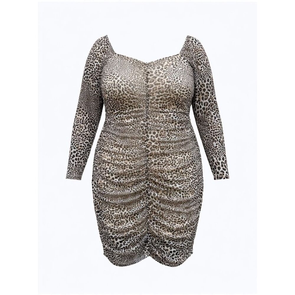 Jolie & Joy Leopard Print Plus-Size Chemise 3XL